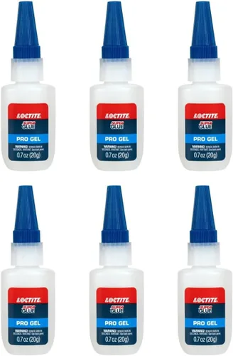 Loctite Super Glue - Gel profesional, transparente, botella de 0.7 onzas líquidas, paquete de 6 – Superpegamento para plástico, madera, metal,