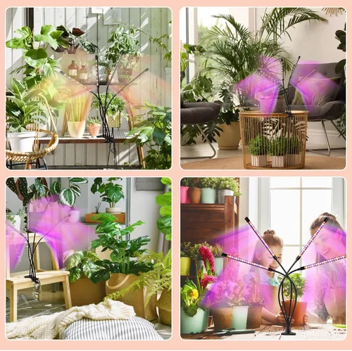Miniatura 8 de Lámparas de cultivo shalaker para plantas de interior, 80 luces LED con espectro completo y espectro rojo y azul, 10 niveles regulables