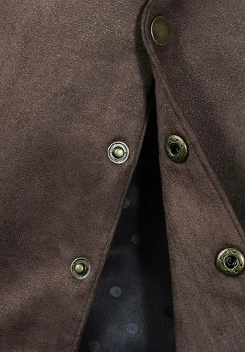 Miniatura 5 de Chaleco de piel de ante para hombre, estilo vintage, estilo vaquero, sin mangas, ajustado, para boda