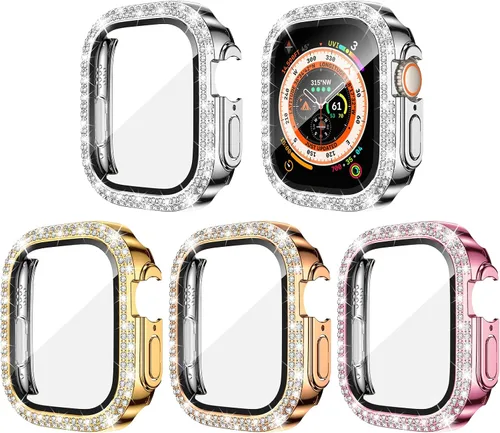 Miniatura 10 de Goton Paquete de 4 Fundas con Diamantes de Imitación para Apple Watch, Protector de 38mm para Series 3/2/1, Funda con Diamantes de Imitación