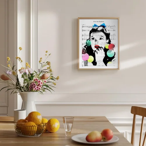 Miniatura 6 de Dorothy Pop Art - Arte pop de 11 x 14 pulgadas – Mago de Oz en algún lugar sobre el arco iris – Partitura de película para decoración del hogar