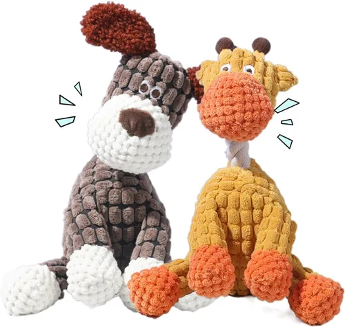 Miniatura 14 de Juguetes para perros, juguete de peluche indestructible, juguetes para perros para masticadores agresivos, juguete chirriante para masticar perros