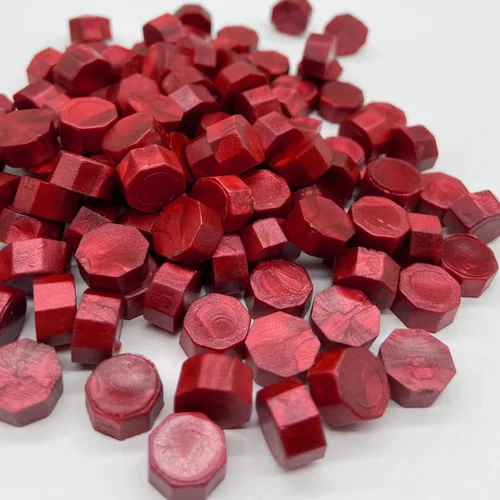 Miniatura 3 de 200 piezas Cuentas de Sello de Cera Burdeos Cuentas de Sellado Octagonales Rojo Vino para Invitaciones de Boda Sello de Cera Estampilla Envoltorio