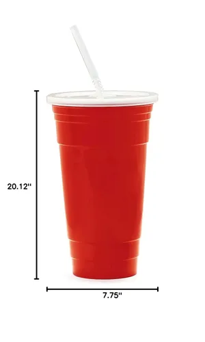 Miniatura 5 de G.E.T. SC-32-SET-R Rojo 32 oz. Juego de Vasos Reutilizables de Plástico, 1 Unidad (Paquete de 1)