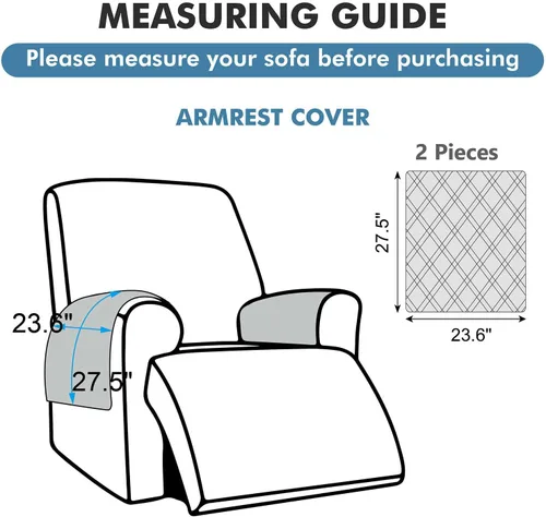 Miniatura 5 de Genina Juego de 2 Fundas de Reposabrazos para Sofá 100% Impermeables, Fundas para Reposabrazos de Sofá, Sillón, Protectores Antideslizantes