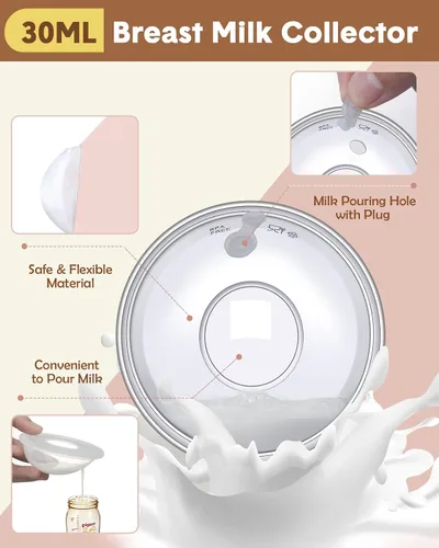 Miniatura 2 de Lictin Colector de leche para leche materna, conchas de pecho y receptor de leche para alivio de la lactancia materna (2 en 1), protege los pezones