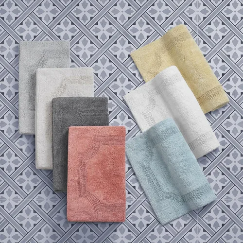 Miniatura 2 de Laura Ashley - Tapete de baño reversible de algodón, decoración de baño de alta calidad, lavable a máquina, altamente absorbente, 17 x 24 pulgadas