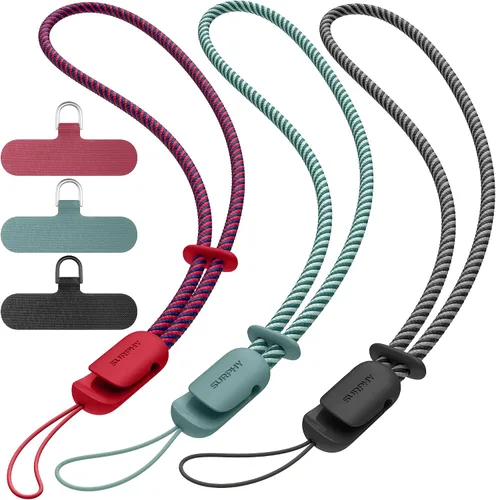 Miniatura 24 de SURPHY Paquete de 3 correas de muñeca para teléfono con lengüeta de sujeción para teléfono celular, correa para teléfono celular, correa para A