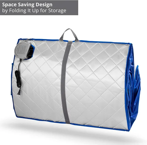 Miniatura 6 de Durasage sauna infrarrojo personal de interiores, con almohadilla para pies y silla, extragrande, color plateado