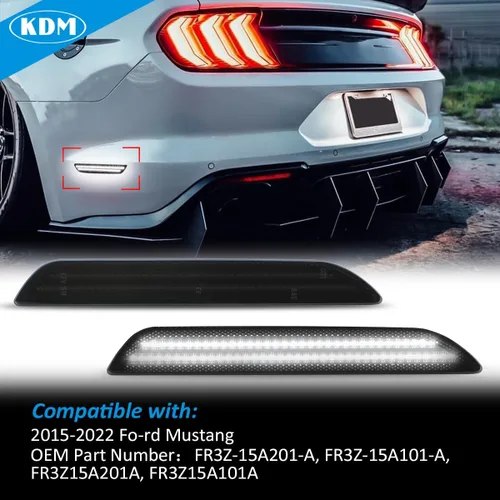 Miniatura 4 de KDM Reflectores LED de marcador lateral para guardabarros, luces de doble fila, compatible con Ford Mustang 2015-2022, ensamblaje de lámpara