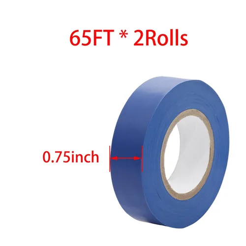 Miniatura 2 de 2 rollos de cinta eléctrica de color azul – Cinta eléctrica de aislamiento impermeable y resistente al calor para cableado, automoción, reparación