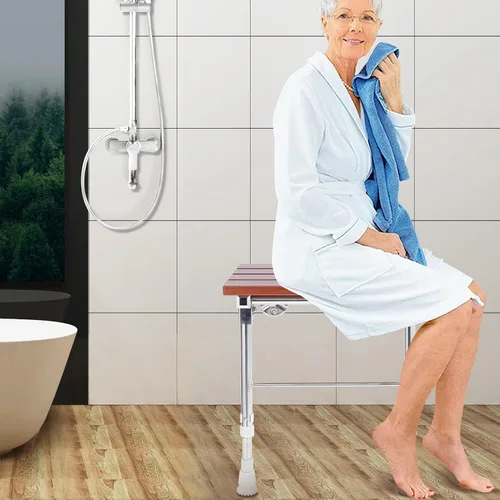 Miniatura 3 de Asiento de ducha plegable montado en la pared con patas, bancos de asientos de ducha, taburete silla para ducha interior, asiento de ducha plegable