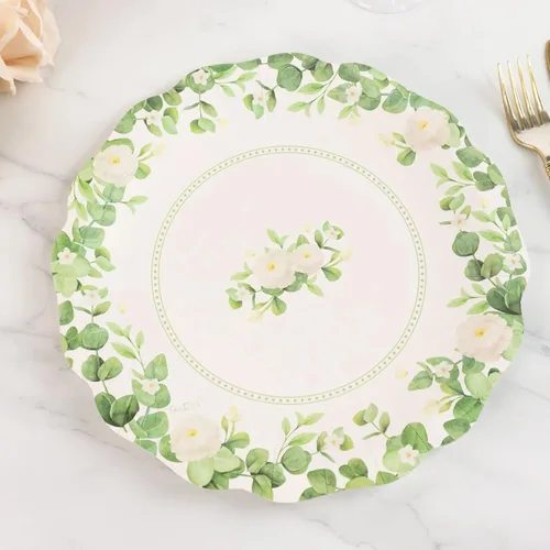 Miniatura 15 de Efavormart - Paquete de 50 platos redondos de bagazo biodegradables blancos de 7 pulgadas, compostables, ecológicos, desechables, aperitivos, Tipo 17