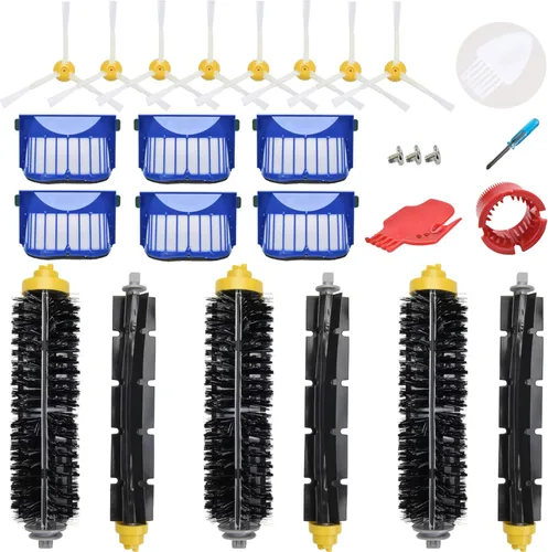 LOVECO Kit de piezas de repuesto para iRobot Roomba 675 645 655 671 677 Robótica, 6 filtros, 8 cepillos laterales, 3 cerdas y cepillo batidor