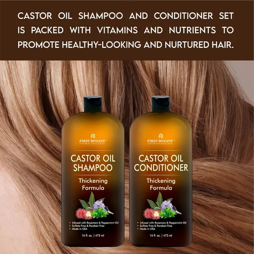 Miniatura 4 de Champú y acondicionador de aceite de ricino - Un set anticaída para el crecimiento del cabello, fórmula espesante, libre de sulfato para hombres