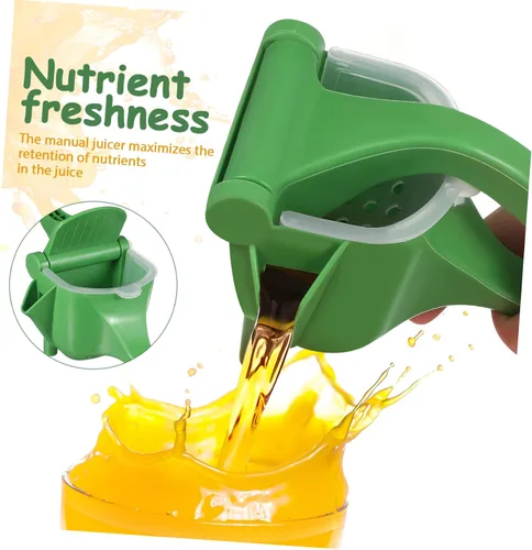 Miniatura 3 de Juego de exprimidor manual de mano de 2 piezas, exprimidor de cítricos verdes para limones, naranjas y naranjas, exprimidor de frutas resistente