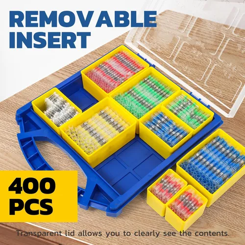 Miniatura 2 de haisstronica - Kit de 400 conectores de cable de soldadura termoencogible, terminales impermeables para embarcaciones, electricidad, electrónica