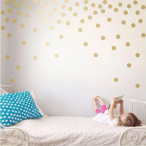 Miniatura 13 de Adhesivos decorativos de vinilo para pared, diseño de círculos de lunares, fácil de despegar y pegar, adhesivos decorativos extraíbles para Beige