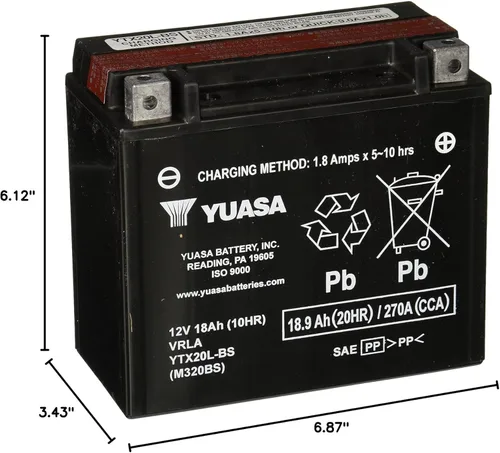 Miniatura 8 de Yuasa YUAM320BS YTX20L-BS - Batería AGM libre de mantenimiento con paquete de ácido