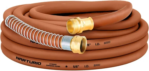 Miniatura 10 de Short Leader Manguera de Jardín 5/8" x 4 pies, Manguera de Agua Ligera Sin Dobleces, Goma Híbrida, Uso Pesado, 650 PSI de Presión de Ruptura