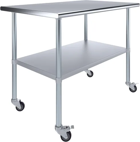 Miniatura 14 de Mesa de trabajo de acero inoxidable, mesa de metal