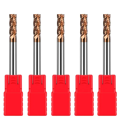 ASNOMY 5 piezas de fresas cuadradas de carburo – 1/8 pulgadas (0.118 in) molino de extremo de carburo de grano micro para aceros de aleación/aceros