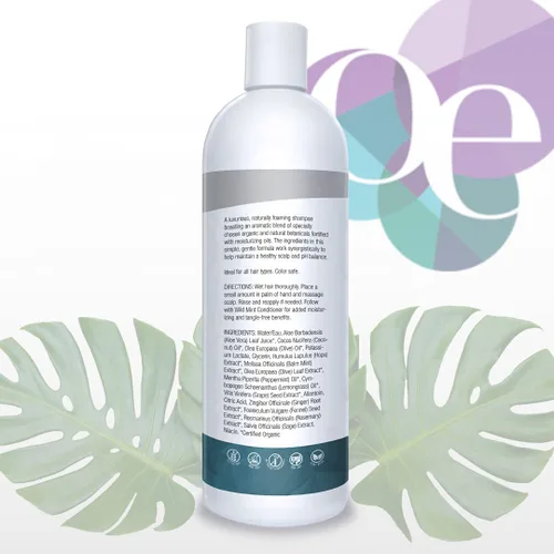 Miniatura 3 de Organic Excellence Champú orgánico natural, menta silvestre y romero, sin químicos, a base de plantas, sin toxinas, sin crueldad, hierbas y aceites