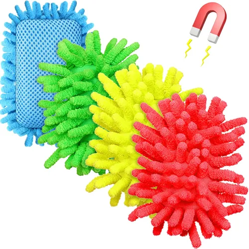 Miniatura 11 de Epakh 4 borradores magnéticos de borrado en seco, borrador magnético de microfibra lavable para uso doméstico y oficina (azul)