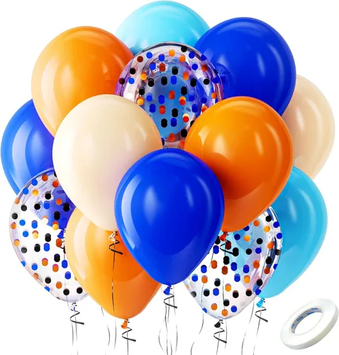 Miniatura 10 de Bezente Globos de látex de confeti negro y plateado, 60 globos de 12 pulgadas, cromados metálicos y confeti de 12 pulgadas, para Año Nuevo
