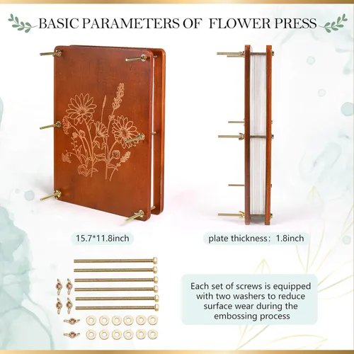 Miniatura 3 de Aboofx Kit de prensa de flores, kits de manualidades de 15.7 x 11.8 pulgadas, 6 capas de madera para manualidades, flores prensadas y plantas