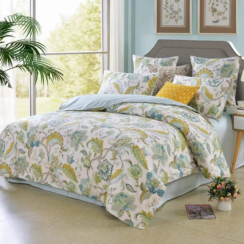 Miniatura 22 de Mixinni Juego de Colcha Reversible, 100% algodón, 3 piezas, diseño elegante bordado, fundas decorativas con bordado suave, Algodón, Patrón5272.