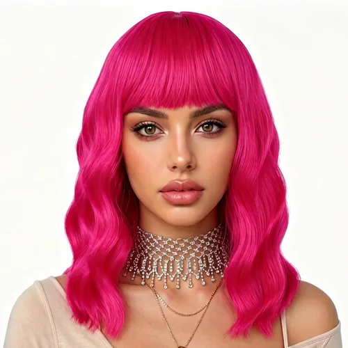 Miniatura 19 de eNilecor Peluca de color negro a marrón para mujer, peluca de pelo corto ondulado rizado con flequillo, 14 pulgadas, disfraz de fiesta sintético