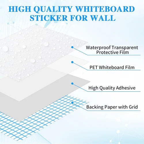Miniatura 3 de Adhesivo de Pizarra Blanca Magnética 47"x16.5" Papel de Pizarra Magnética de Borrado en Seco para Adhesivo de Pared Refrigerador Hoja de Pizarra