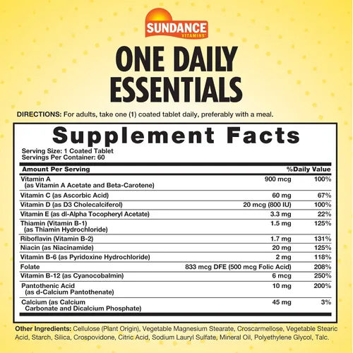Miniatura 2 de Sundance Multivitamínico diario para adultos 60 tabletas Fórmula de alta potencia Suplemento sin OMG y sin gluten