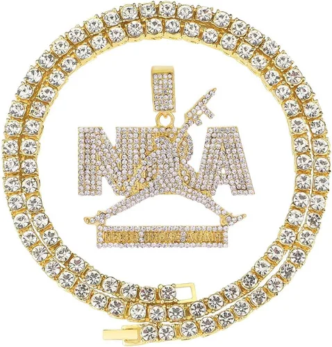 Cadenas colgantes para hombre HH Bling Empire Iced Out Nba Youngboy de plata y oro. Collares de zapatos deportivos de diamante que nunca se rompe,