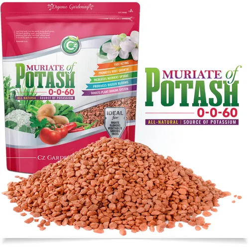 Muriate de potasa 0-0-60 fertilizante fabricado en EE. UU. - MOP alimento potásico para plantas y jardines de flores – ¡Promueve grandes flores!