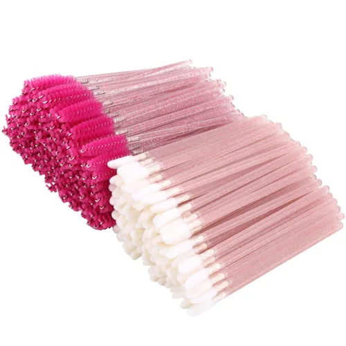 Tbestmax 200 varitas aplicadoras desechables para rímel y lápiz labial, brocha para brillo de labios, carretes de pestañas para extensiones de