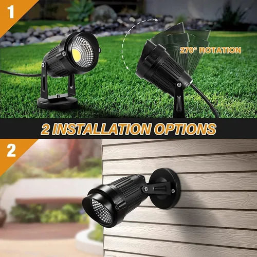 Miniatura 5 de Foco de paisaje de 5 W AC120V con soporte y base de pinchos, LED COB para decoración de césped, jardín, lámpara de iluminación al aire libre, cable