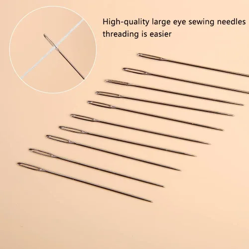 Miniatura 7 de 23 PIEZAS Agujas de Coser de Ojo Grande, Agujas de Coser Agudas de 2.36 Pulgadas, Aguja de Hilo de Bordado de Cuero, Aguja de Tejer de Hilo de Acero
