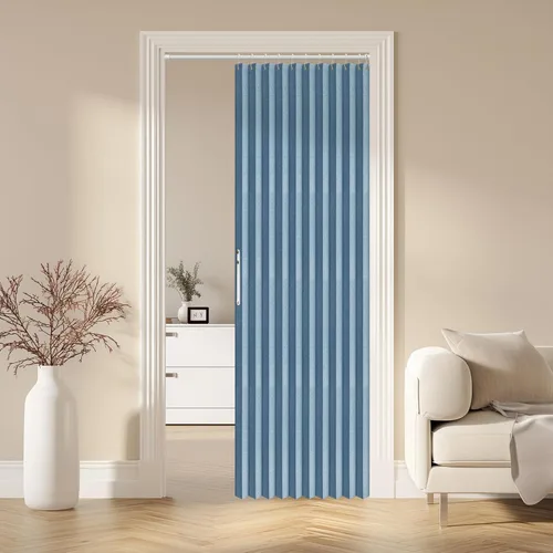 Miniatura 23 de AJAZZ Cortina de puerta magnética 100% opaca de acordeón para armario, cortina invisible para puerta interior de dormitorio, sala de estar, pasillo