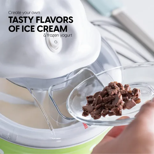 Miniatura 4 de Euro Cuisine Máquina para hacer helados, sorbetes y yogur congelado, máquina casera para hacer helados para niños con 4 vasos de vidrio, tazón