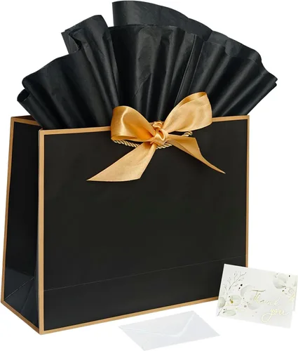 Miniatura 15 de ANFENG Regalo de recuerdo de cumpleaños negro, bolsa vintage de papel para mujeres, mamá, aniversario, novedad, fiesta, bolsas de papel, idea
