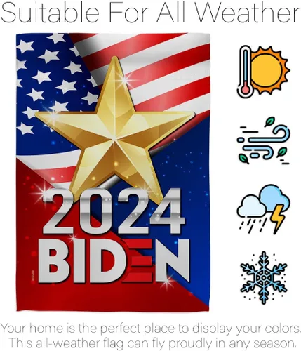 Miniatura 6 de Biden Harris bandera de jardín con bandera de voto, soporte de pared para el presidente patriótico demócrata republicano de la fiesta de té