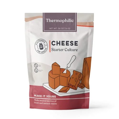 Cultures for Health Cultivo de inicio de queso termofílico | Cultivo termo B | Delicioso, casero, provolona envejecida, parmesano, romano y más |