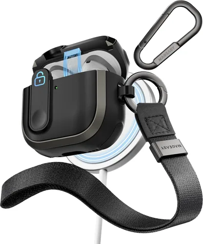 Miniatura 31 de MAGEASY Odyssey - Funda para AirPods Pro 2, funda resistente para AirPods Pro con bloqueo seguro, clip de mosquetón para protección a prueba