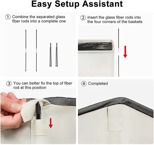 Miniatura 9 de Cesta para la ropa sucia delgada con asas, cesta plegable para la ropa sucia, bolsa estrecha para ropa sucia, cesta plegable para ropa sucia, 45
