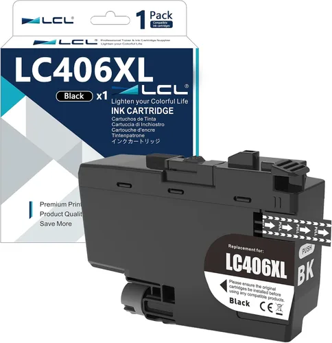 LCL LC406XL Cartucho de tinta de alto rendimiento de repuesto para Brother LC406 LC406XLBK LC 406 XL Cartuchos de tinta negra para Brother