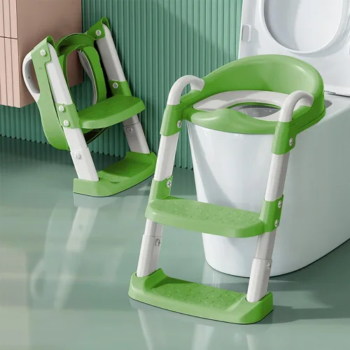 Asiento de inodoro de entrenamiento para niños y niñas, asiento de inodoro con escalera, asiento plegable para inodoro con diseño antideslizante,