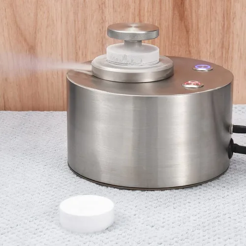 Mini máquina de hielo seco para hacer hielo seco, hace 1 bloque de hielo seco de 2.2 pulgadas de diámetro x 0.87 pulgadas de alto en 18 segundos,