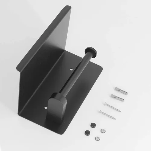 Miniatura 5 de Soporte de papel higiénico con estante negro mate, accesorios de baño, decoración SUS 304 de acero inoxidable moderno soporte para toallas de papel